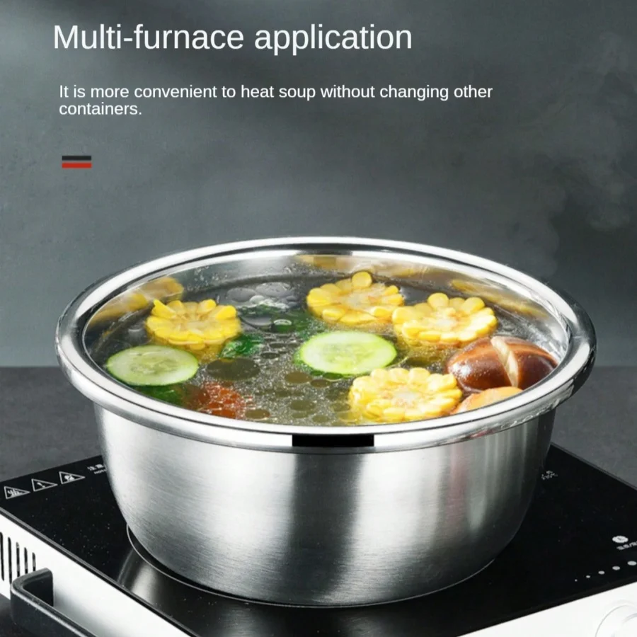 Picture 5: Stainless Steel Round Kitchen Cooking and Baking Kneading Bowl, Washing Fruit and Vegetable Bowl