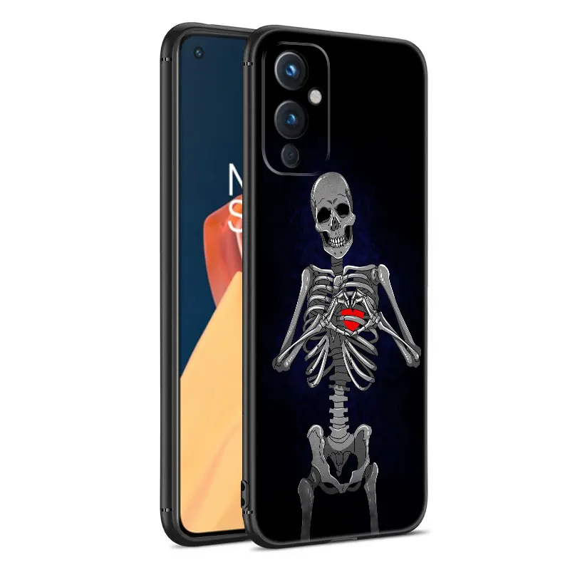 Gothic Fashion Skull Phone Case For OnePlus 9 10 ACE 2V Pro 9RT 10T 10R 11R Nord CE 2 3 Lite N10 N20 N30 5G Black Silicone Cover