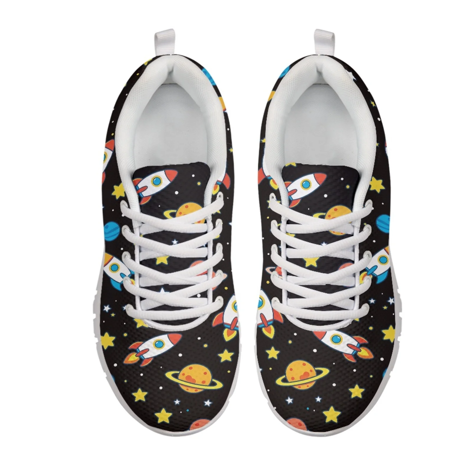 Coloranimal Space Print Low Top Running Sneakers Mens Sports Tennis Shoes Training Shoes for Womens Ladies