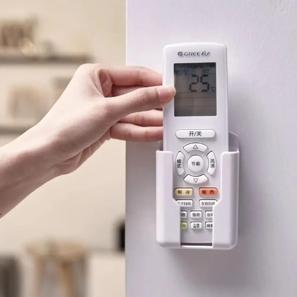 Universal Remote Control Holder No Punching Required Air Conditioning TV Storage Box Wall Mounted Adhesive