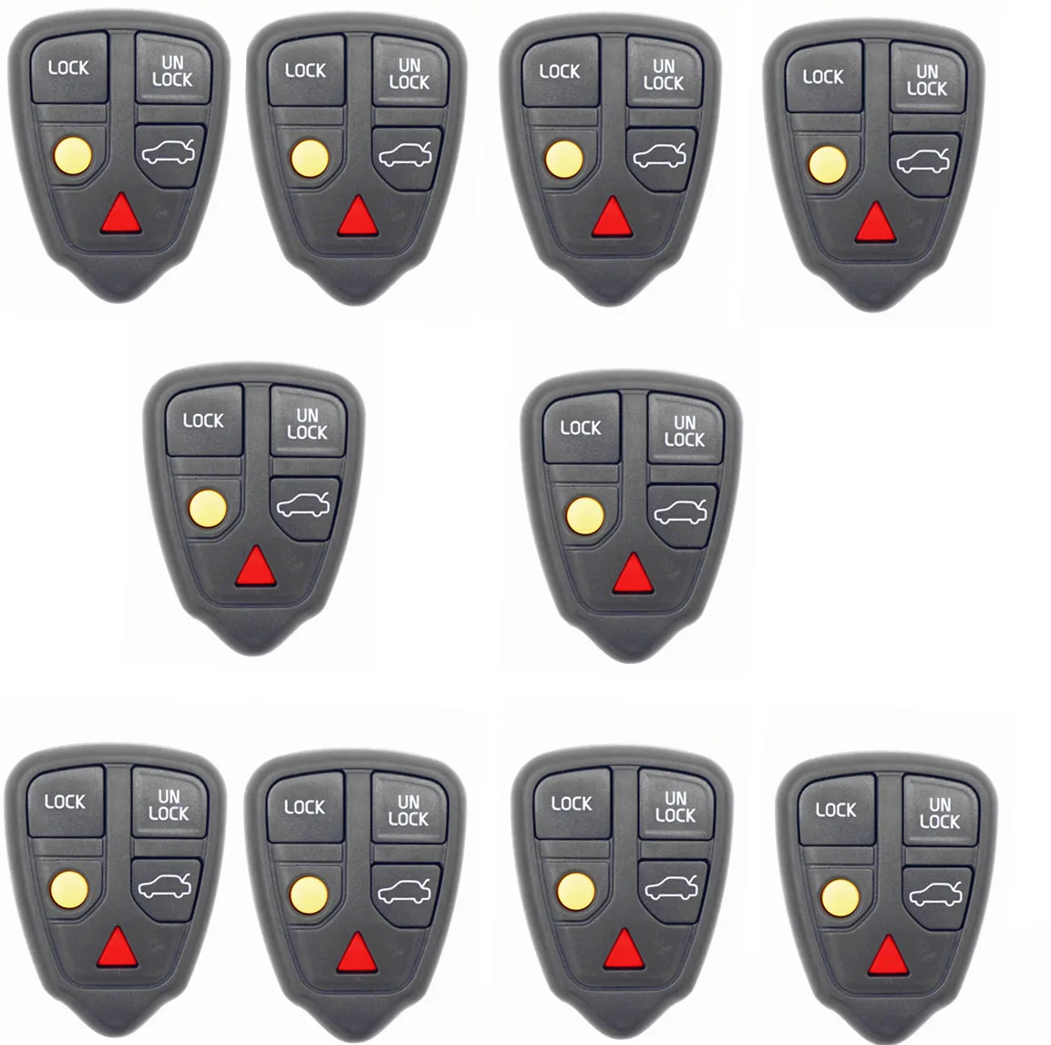 

WFMJ 10Pcs For Volvo S40 S60 S70 S80 V40 V70 XC90 XC70 1998-2005 5 Buttons Car Remote Key Case Cover Key Shell