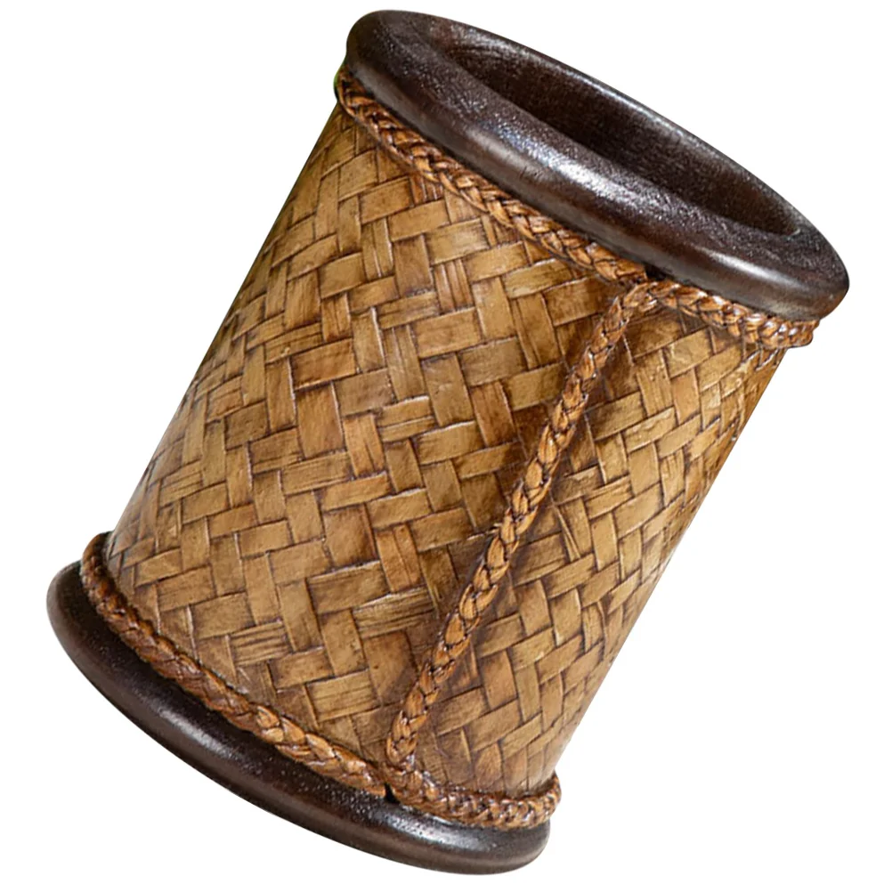 Wood Pencil Holder for Desk Large Capacity Vintage Style Pen Organizer Storage Desktop Accessory Classroom Art Organization