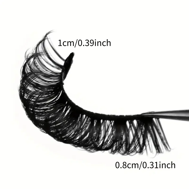 10 par puszystych, zwijanych sztucznych rzęs typu D - naturalny wygląd rzęsy w kształcie paska, pulchne i odpowiednie dla początkujących,