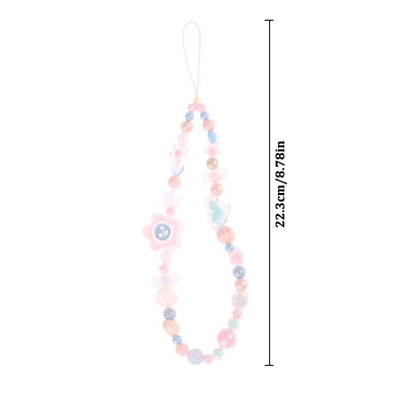 Y Pink Blue Butterfly Love Flowers Mobile Phone Chain Stars Candy Butterfly Knot Keychain Pendant Cell Phone Lanyard Camera Chai