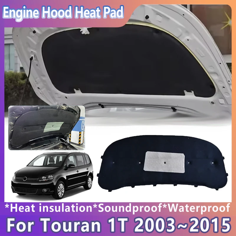 

Car Front Hood Heat Insulation Cotton For Volkswagen VW Touran 1T MK1 2003~2015 Soundproof Sound Mat Pad Cover Auto Accessories