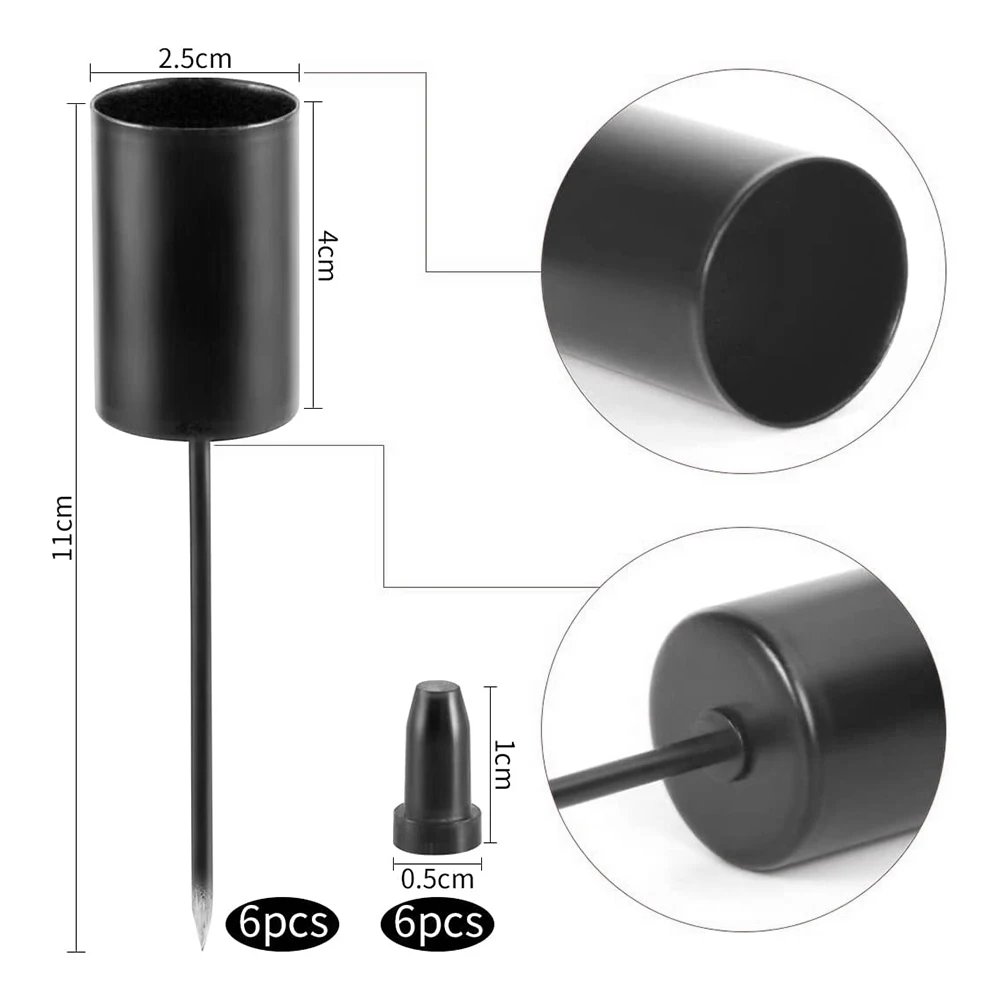 Bougeoirs Conique Circulaire avec Modules, 6 Pièces, Noir