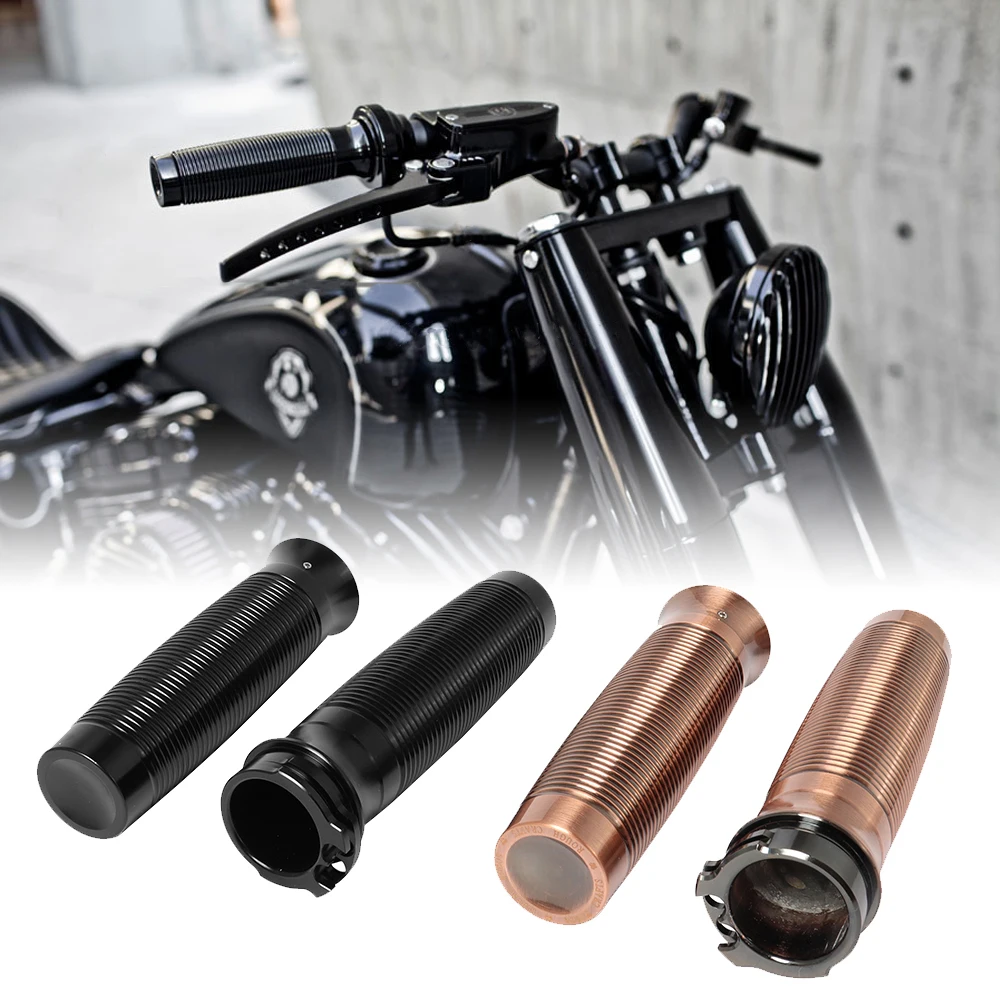 

Motorcycle 1″ 25mm Handlebar Hand Grips Handle Bar Aluminum For Harley Sportster XL Bobber Chopper Custom