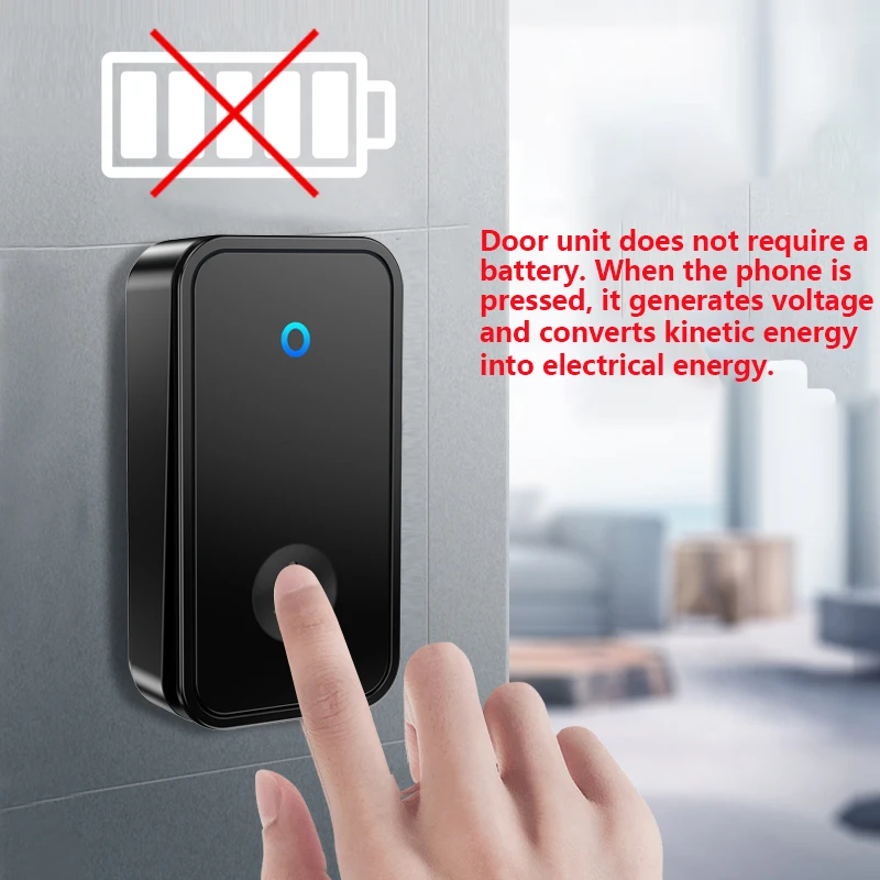 Wireless remote control doorbel 1V1 intelligent household remote doorbell, elderly pager, battery fre