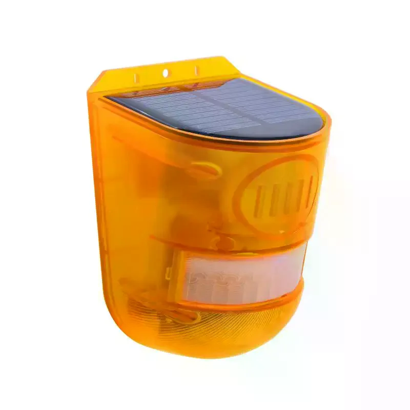 Waterproof Solar Powered Alarm Light Infrared Motion Detection Siren Strobe Animal Deterrence Garden Farm Security System
