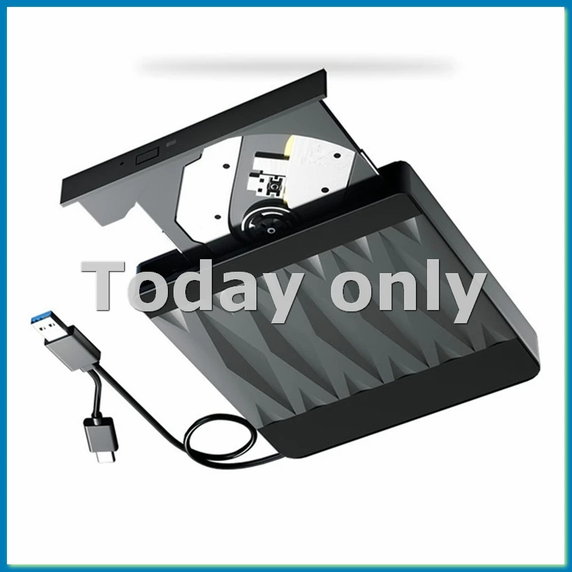 External Blu-Ray DVD Drive BD/DVD/CD -/+RW Optical Drives for Laptop Desktop Burner Player Compatible for MacOS-A79U