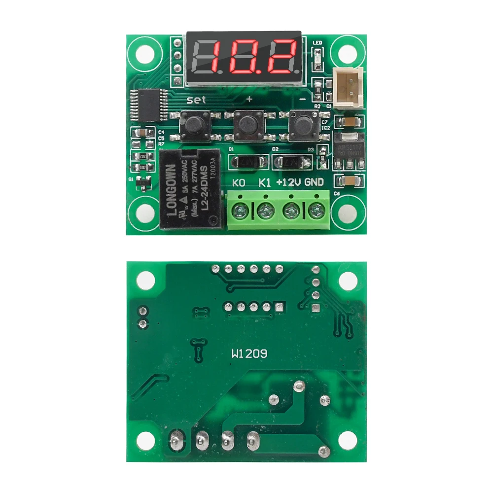 DC24V W1209 LED Digital Thermostat -50~110°C High Precision Temperature Controller Relay Output Heating Cooling Control Switch