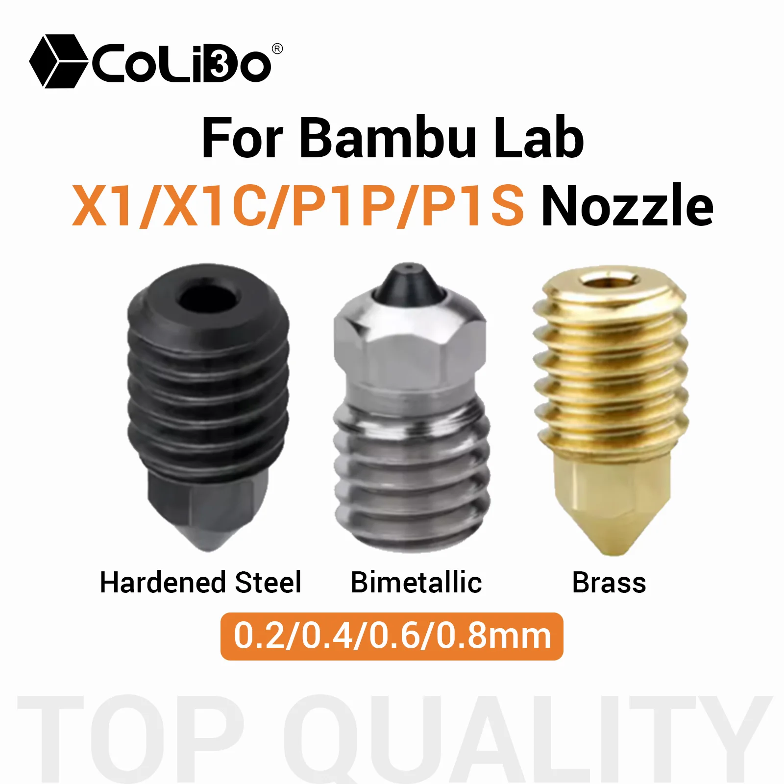 

Для Bambu Lab Nozzle X1 Сопло из закаленной стали 0,2/0,4/0,6/0,8 мм Bambulab X1C Bi Metal Nozzle p1p для аксессуаров Bambulab Hotend