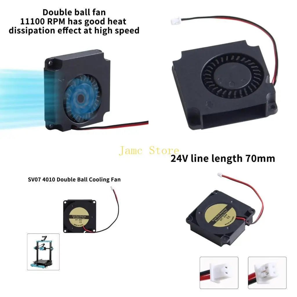 

LX0B двойной подшипник 4010 40 мм 40x40x10 мм 24 В 11000 об/мин охлаждающий вентилятор компьютерный охлаждающий вентилятор часть