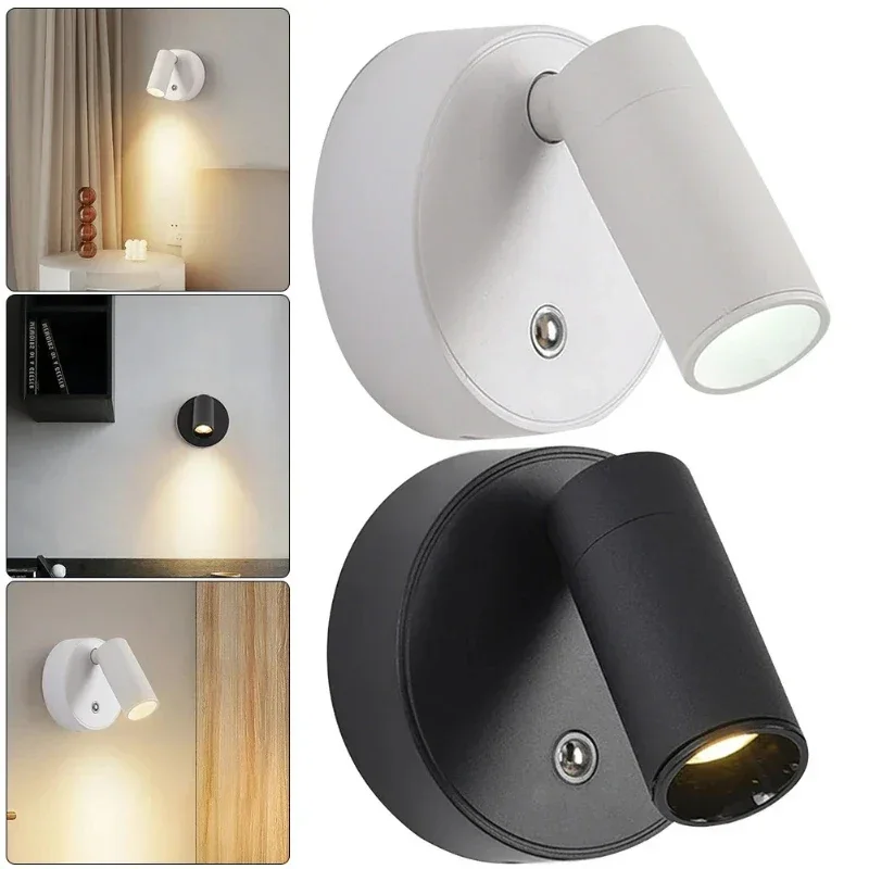 1/2pcs Rechargeable Magnetic LED Wall Lamps, Modern Dimmable Bedside Reading Lights with Touch Control for Bedroom