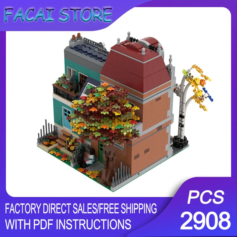 

Moc Building BricksAutumn/Fall Reading Yard-10270 "Bookshop" Model Technology Blocks Christmas DIY Toy Construction Gifts