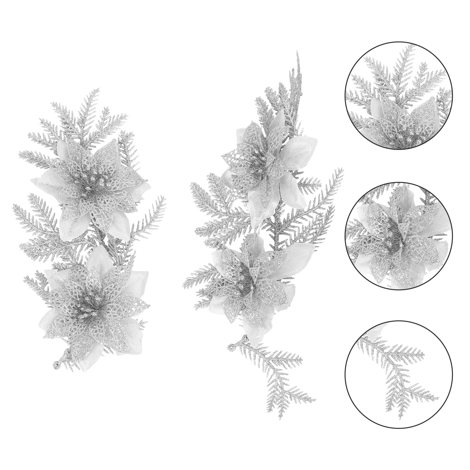 

2 Pcs Christmas Tree Decorations Ornaments Xmas Garland Flower Pendant Simulated Cloth Plastic