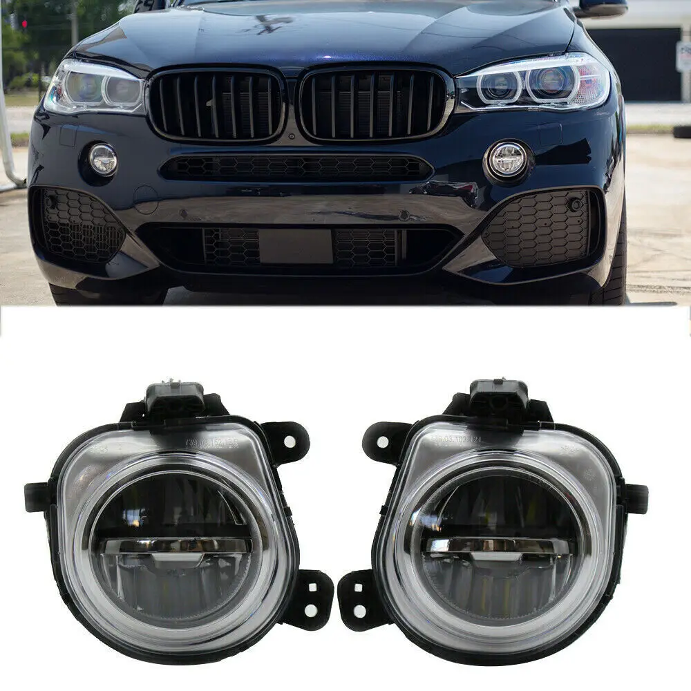 

Pair For BMW X3 F25 X4 F26 X5 F15 F85 X6 F16 Front Bumper Fog Light Lamp LED