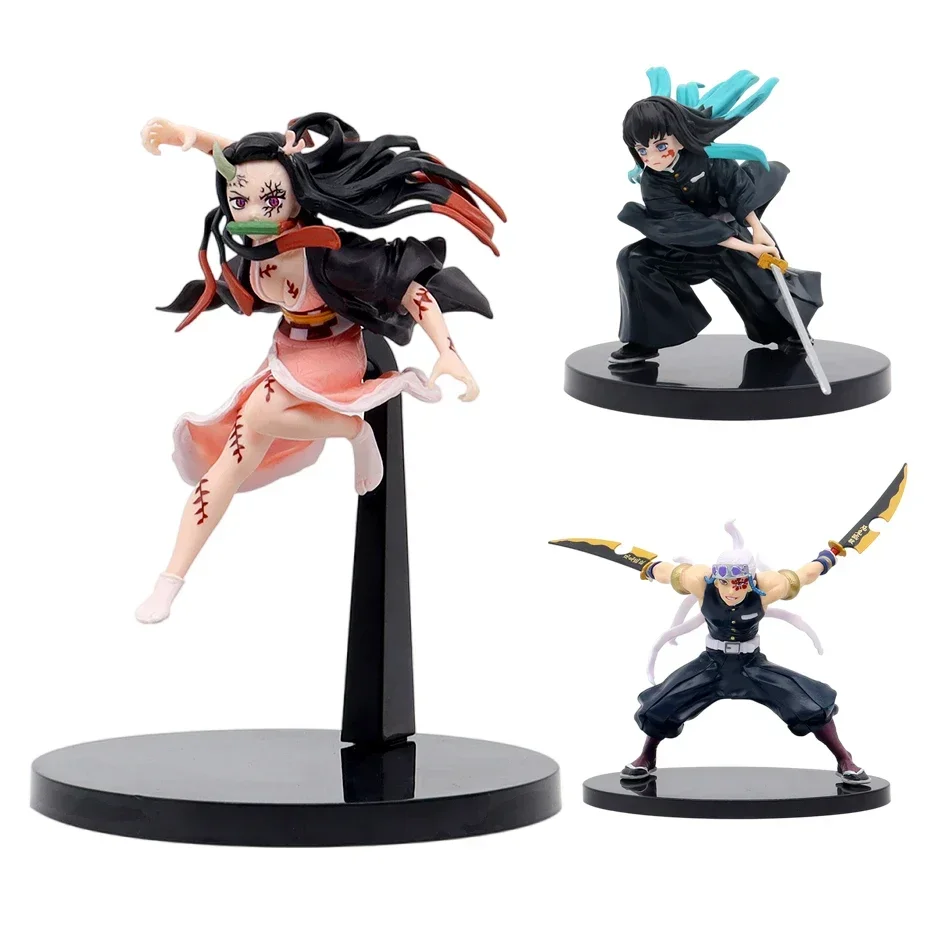 Anime Demon Slayer Kimetsu no Yaiba figurka Kamado Tanjirou figurka Agatsuma Zenitsu Nezuko wojownik pcv zabawki modele