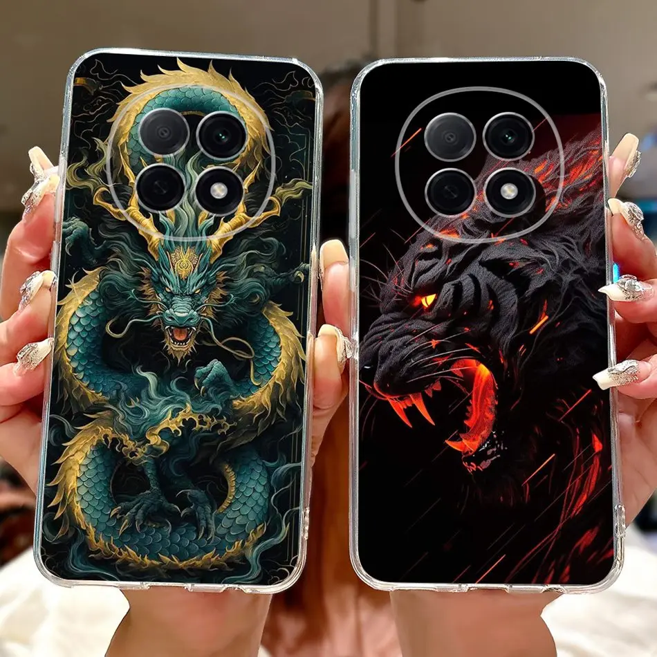 حافظة لهاتف OPPO A5 Pro ممن لهم A5Pro 5G PKP110 أنيقة الأزهار القط رسمت لينة سيليكون شفاف حافظات من البولي يوريثان