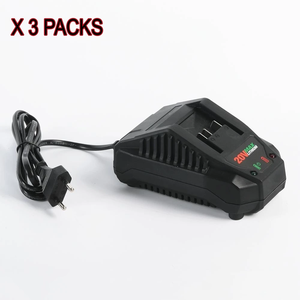 

3Packs 21.5V 2.4A 65W Fast Charger for Parkside 20V Team Power Tool Battery for PLG 20 A4 PLG 20 A1