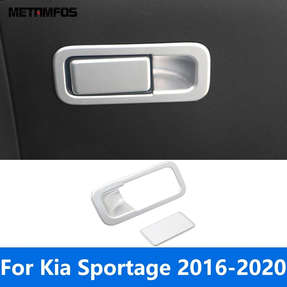 For Kia Sportage 2016 2017 2018 2019 2020 Carbon Fiber Glove Storage Box Door Handle Cover Trim Sticker Interior Accessories