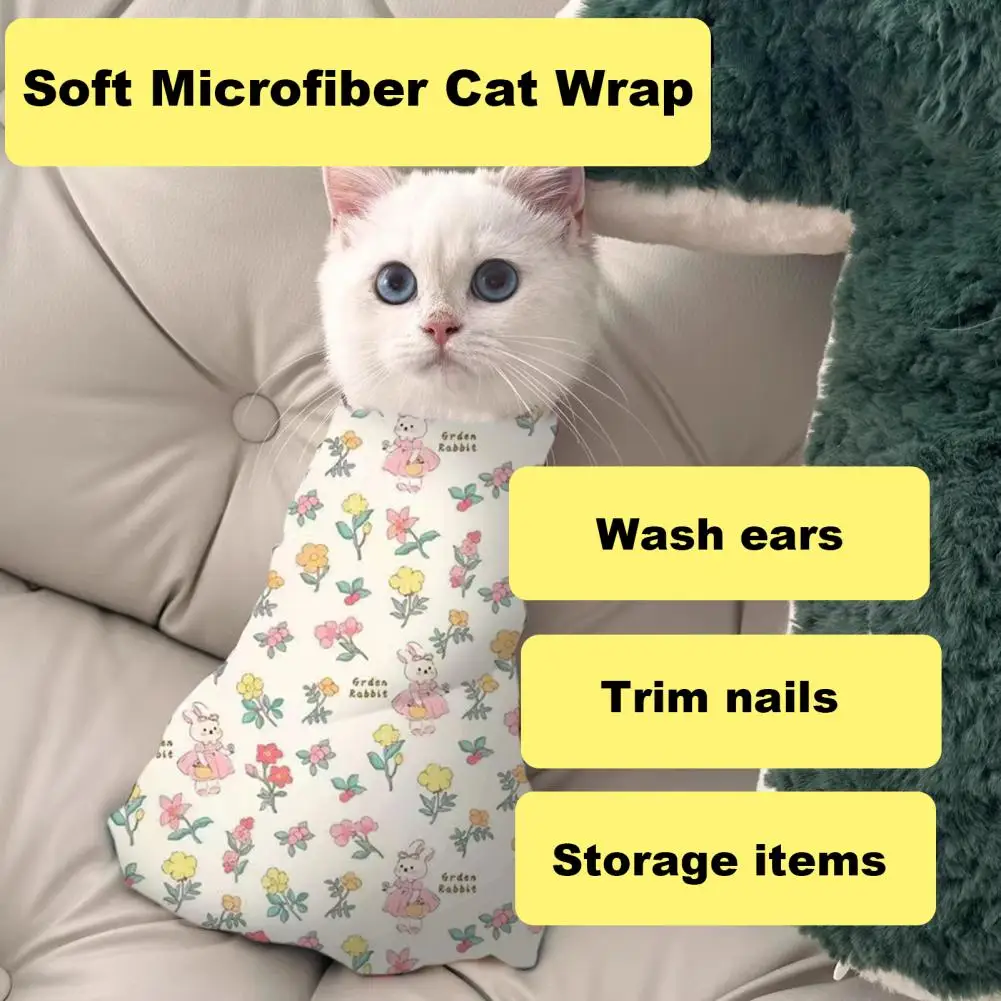 

Cat Grooming Wrap Self-Adhesive Cat Nail Clipping Cleaning Restraint Bag Anti-Bite Anti-Scratch Anti-Escape Cat Calming Wrap