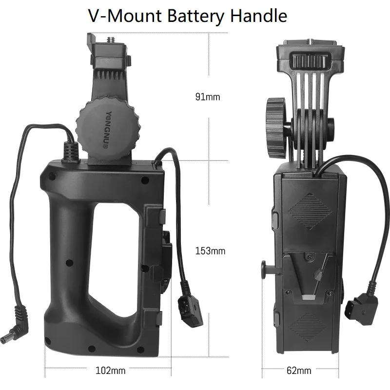 NPF Battery Handel V Battery Handel Power AC Adapter Reflector Softbox for YONGNUO COB LED Light LUX100 YNLUX100PRO YNLUX100RGB