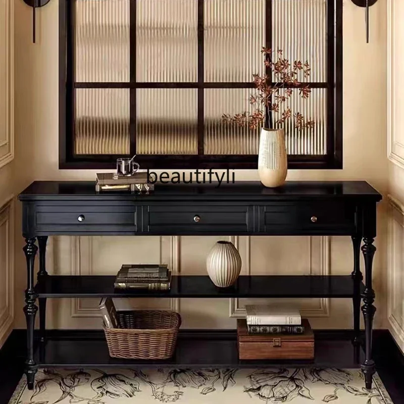 

YH8 Retro dining living room hotel B & B side table sofa decorative chest neoclassical entrance locker