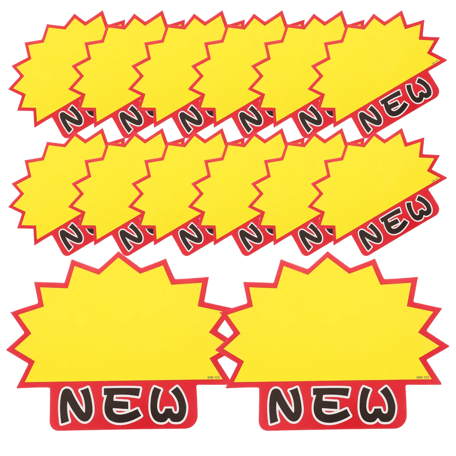 

100pcs Price Tags Retail Display Store Signs Sale Decorations Paper Burst Shaped Stickers Garage Yard School