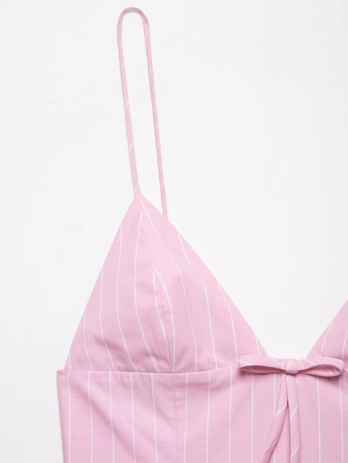 KONDALA-Donna Dolce Abito a righe rosa Cami Abito con orlo a cascata 2025 Moda Estate Autunno Vacanze Carino Romantico Mini abito sottile