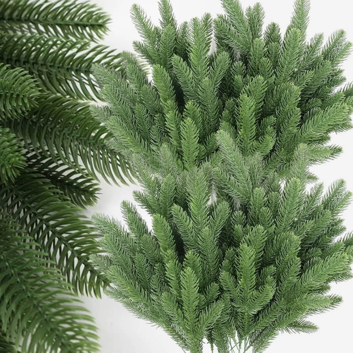 20Pcs Christmas Artificial Pine Needles Branches Green Fake Pine Stems DIY Garland Home Party Decoration Xmas New Year Gifts