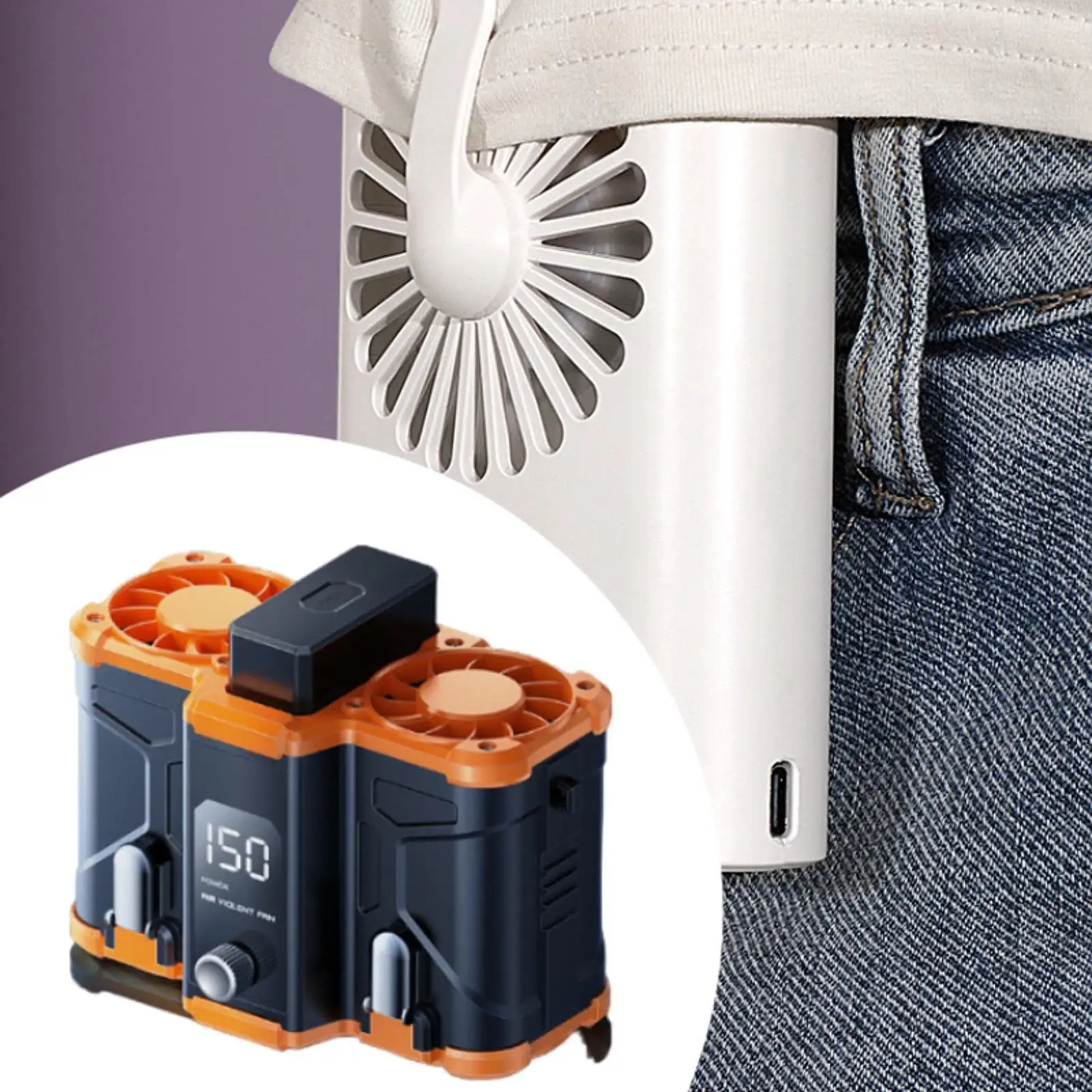 

Вентилятор на пояс 10000 мАч с двойными отверстиями для воздуха, 150 регулируемых скоростей, прочный, тихий, перезаряжаемый, для походов, рыбалки, активного отдыха, езды на велосипеде