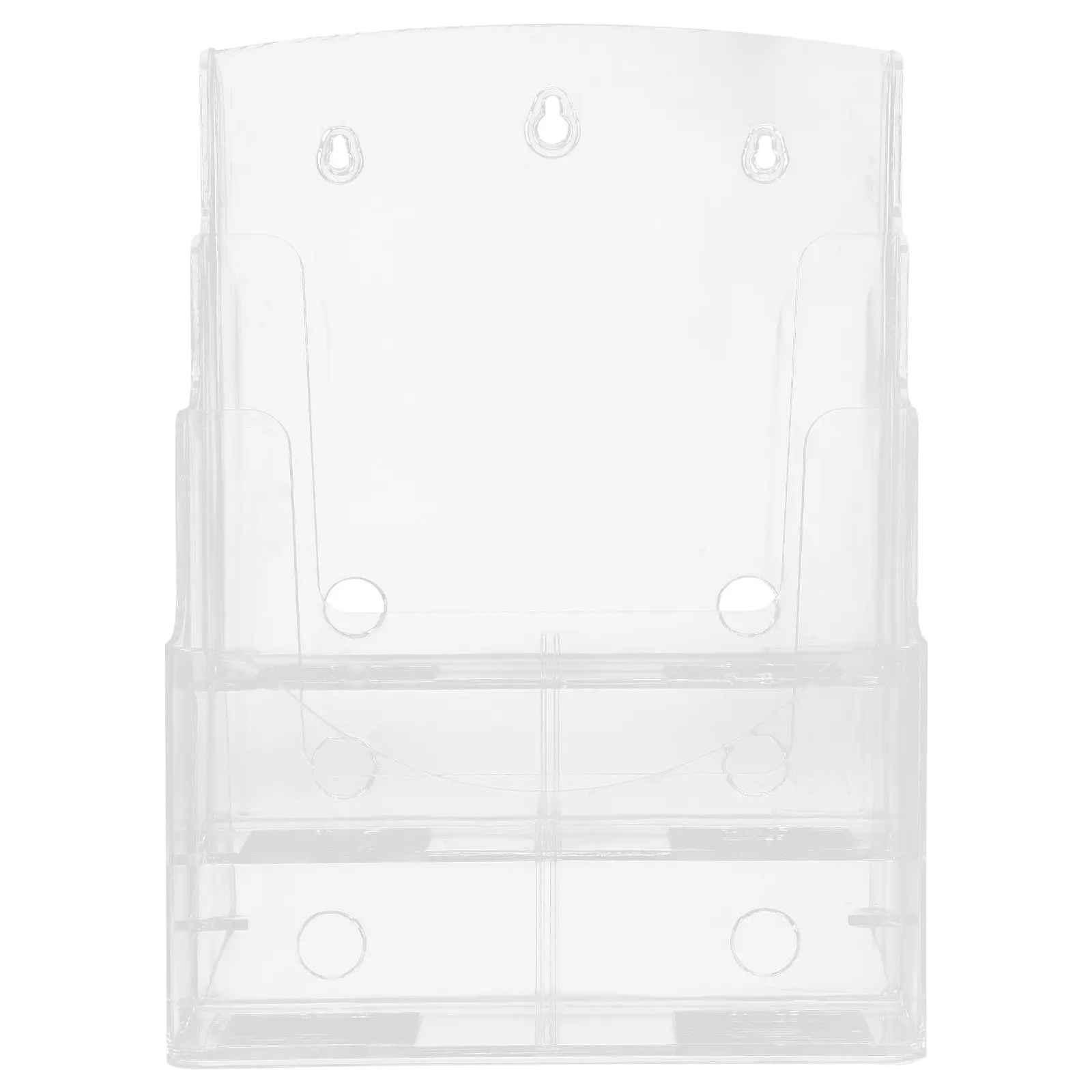 Acrylic Brochure Holder Display Stand Transparent Large Capacity Document Organizer for Desk Wall Mounted Pamphlet Magazine