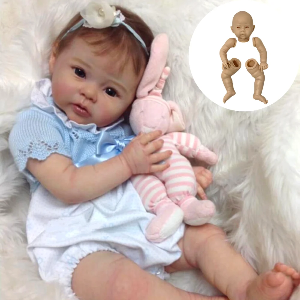 19 Inch Raven Kit Bebe Reborn Baby Doll Parts Vinyl Unpainted Unfinished Blank Doll Mold DIY Toy