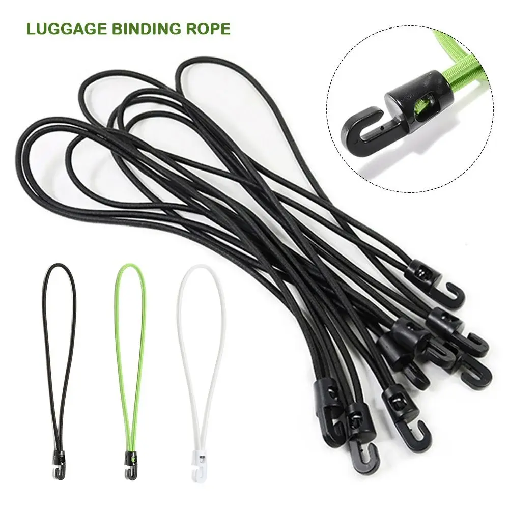 5pcs Heavy Duty 26cm Elastic Rope With 1 Hooks Flexible Latex Strap High Toughness Long Bungee Cords for Camping Carts Bikes