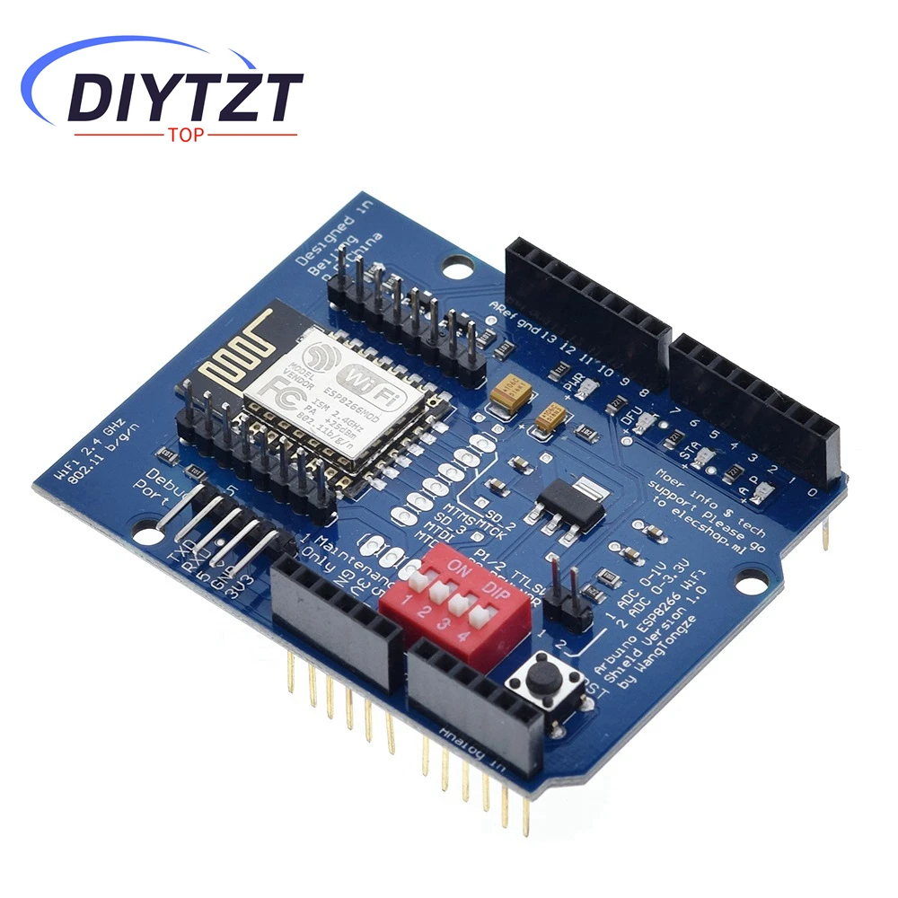 DIYTZT ESP8266 ESP-12E UART WIFI Wireless Shield Development Board For Arduino UNO R3 Circuits Boards Modules ONE