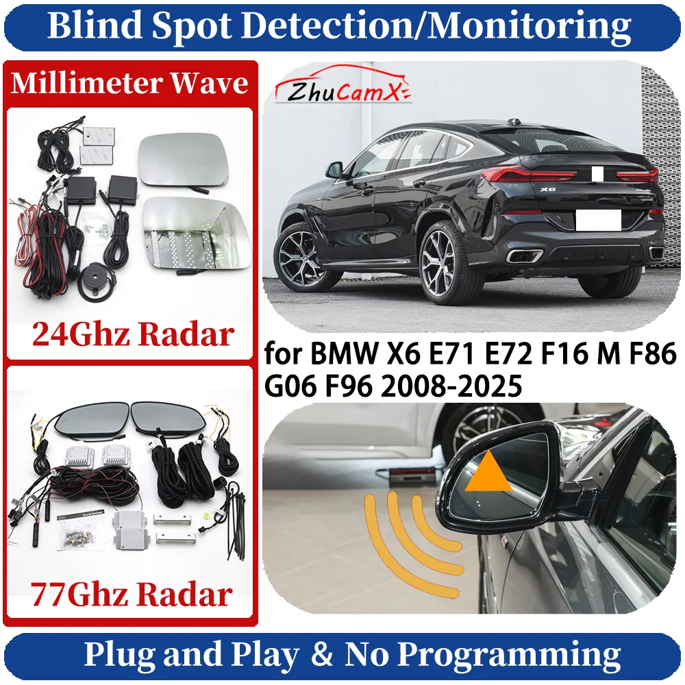 

Blind Spot Monitoring/Detection System for BMW X6 E71 E72 F16 M F86 G06 F96 Night Driving Side Lane Change Safe Driving Assist
