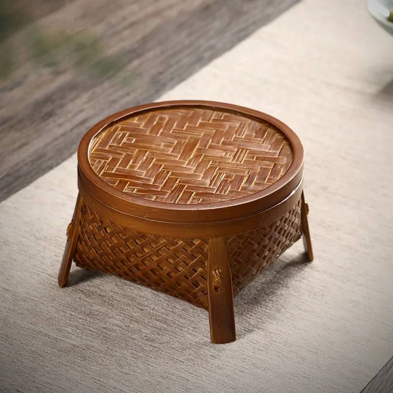 Bamboo Fruit Basket Storage Basket Snack Basket Handmade Bamboo Vintage Tea Tray Bamboo Basket