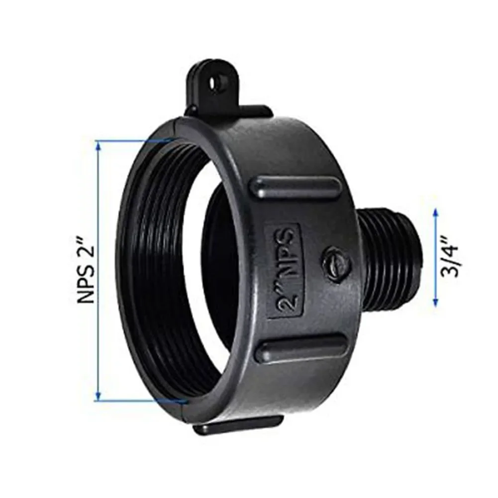 Adapter Drain Adapter Home Industry 1 Pcs Black HDPE Material IBC Tote Tank NPS 2