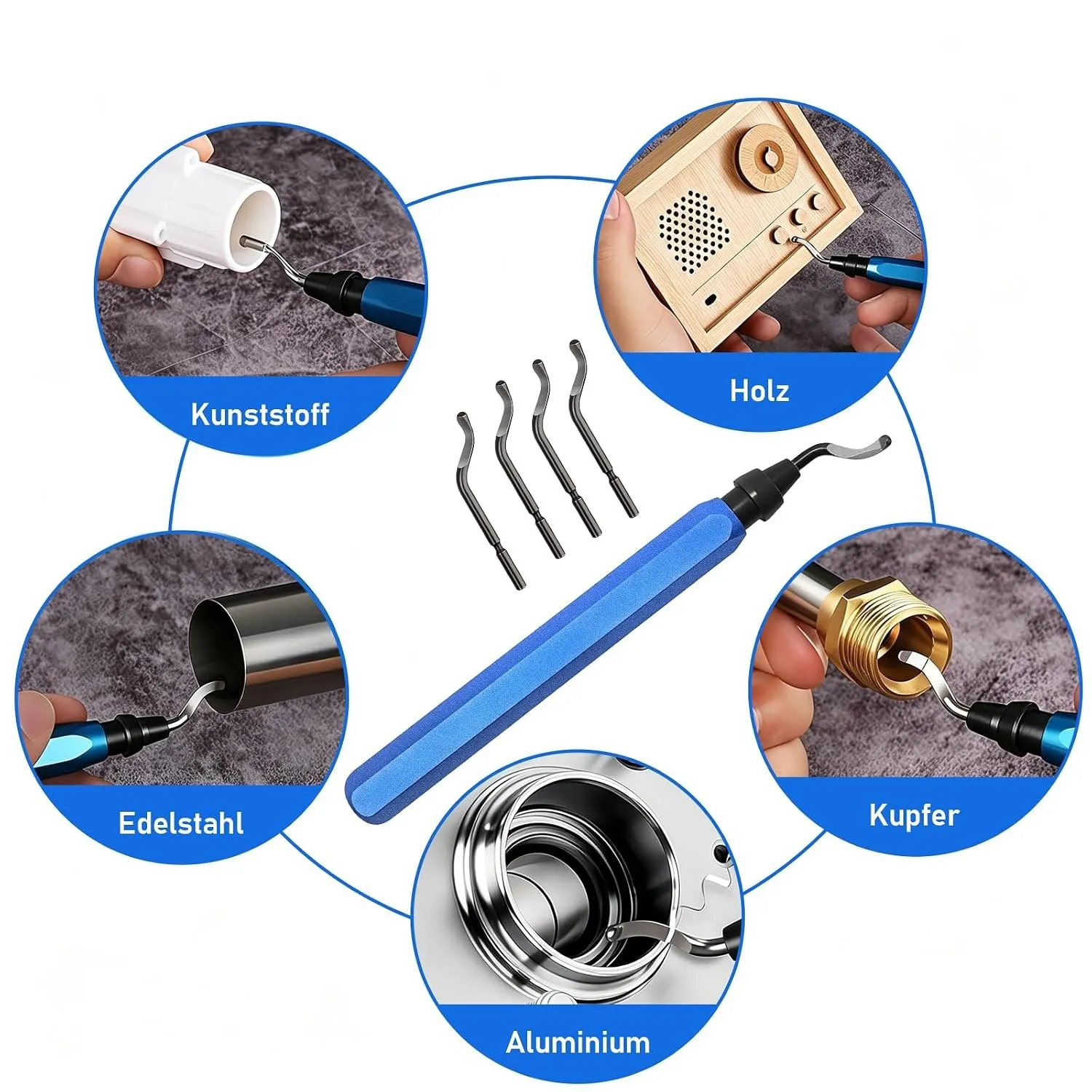 18PCS Deburring Tool Set with 11PCS Blades 5PCS File and 16-20-25mm Multi Calibrator for Home Decoration Model Building Plastic