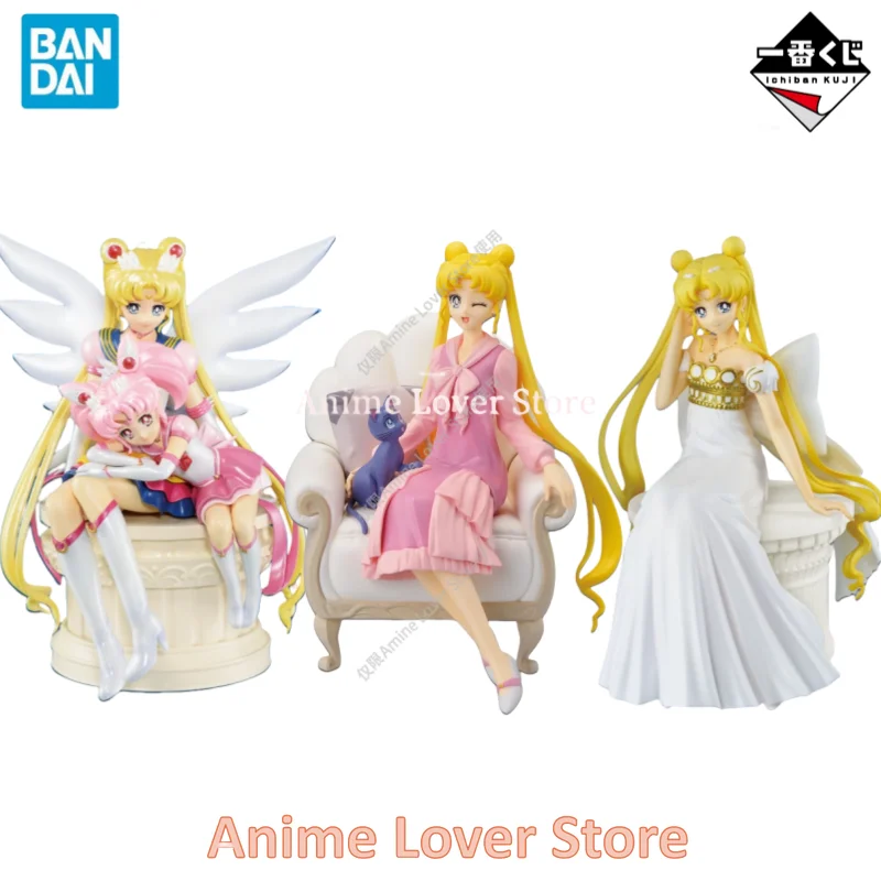 In Stock Original Bandai Ichiban Kuji Sailor Moon Antique Style Princess Collection Eternal Sailor Guard Action Figures Toys