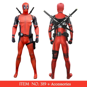 Marvel Deadpool Cosplay Costumes Children Adult superhero bodysuit jumpsuit with mask rich accessories party clothes 6 Main Sales Fantasy Adult - №6