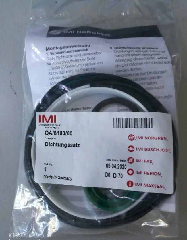 

ONE NEW NORGREN QA/8100/00 NEW Cylinder Service Kit