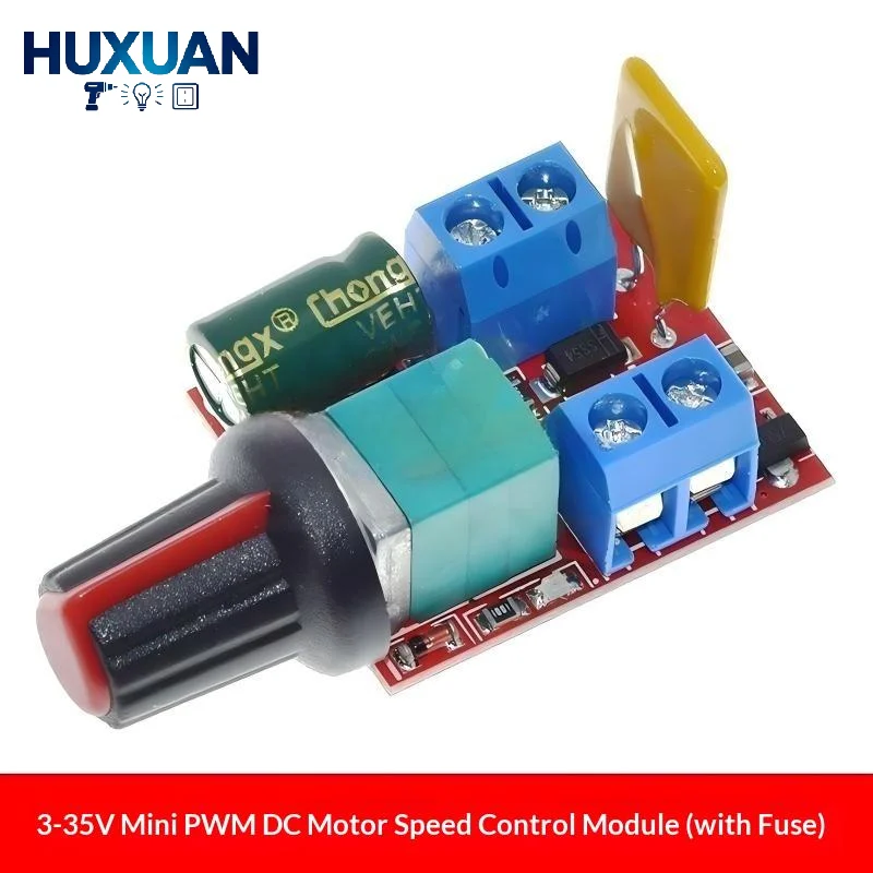 Mini DC-DC DC Motor Speed Controller Module 5A PWM Adjustable Control Switch 3V-35V for Electronic DIY Repair Projects