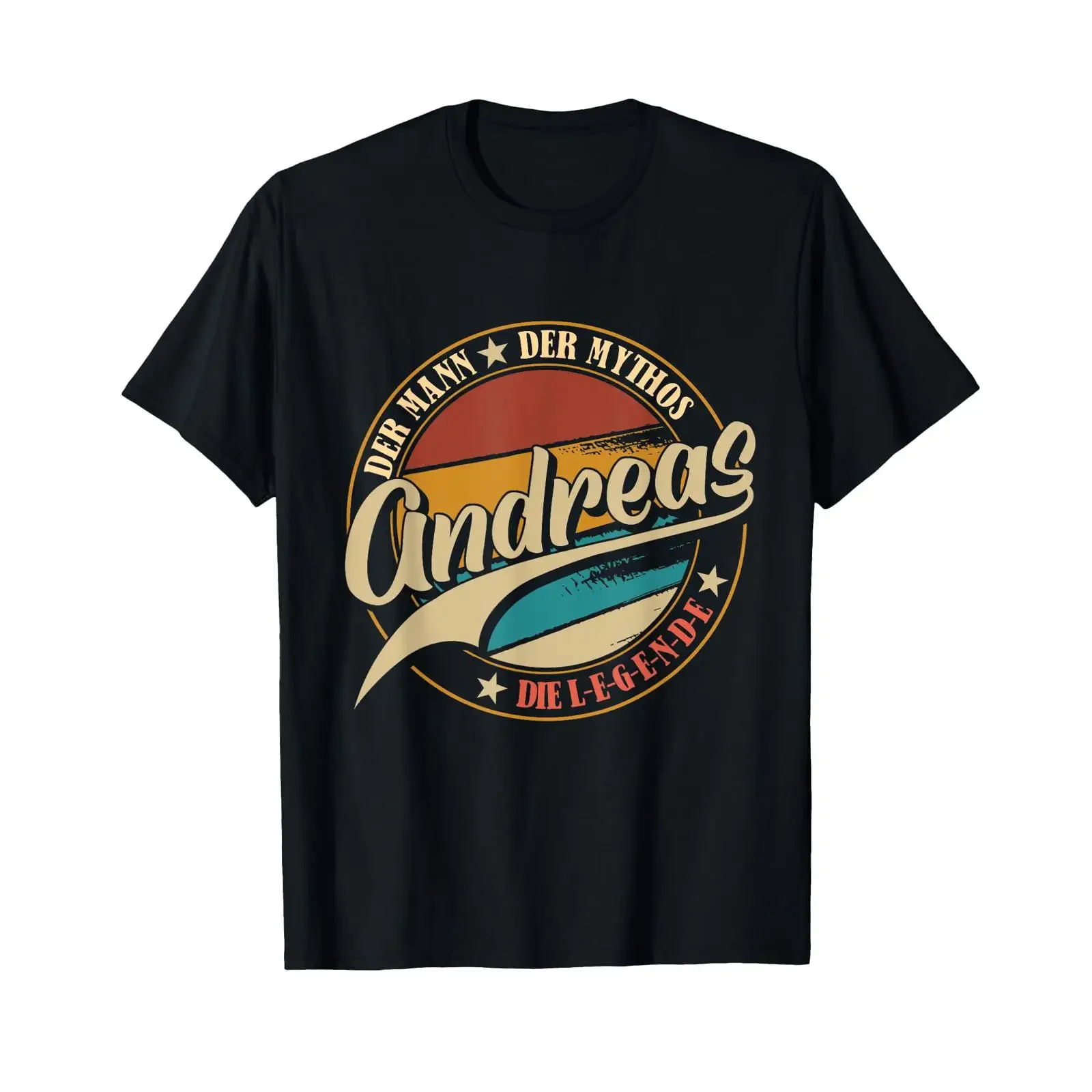 Men's Andreas The Man of Mythos Legend First Name T Shirt vintage Washed Casual Comfortable Stretched Slightly streetwear
