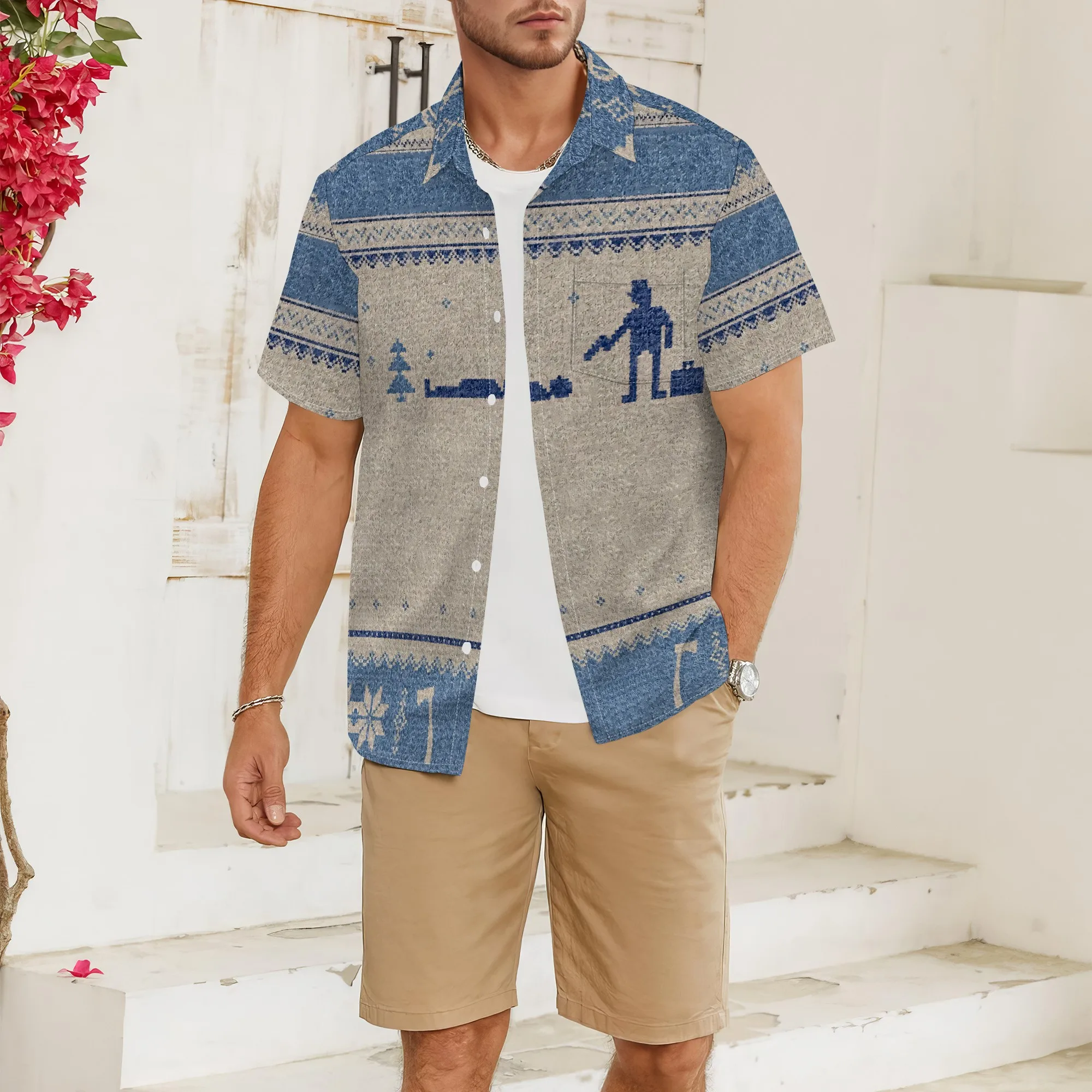 YEAE Men's Blue Striped Shirt 100% Cotton Long Sleeve Formal Office Spring Classic Fit