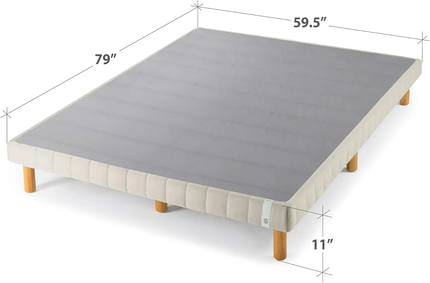 Good Design Award Winner Justina Metal Mattress Foundation, 11 Inch Platform Bed, No Box Spring Needed, Queen, Beige