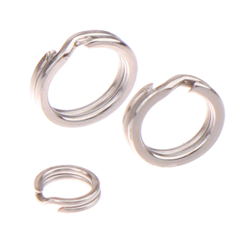 

Split Rings Fishing 100Pcs Stainless Steel Lure Rings Saltwater Terminal Tackles Split Rings Fishing Connectors Snap Rings