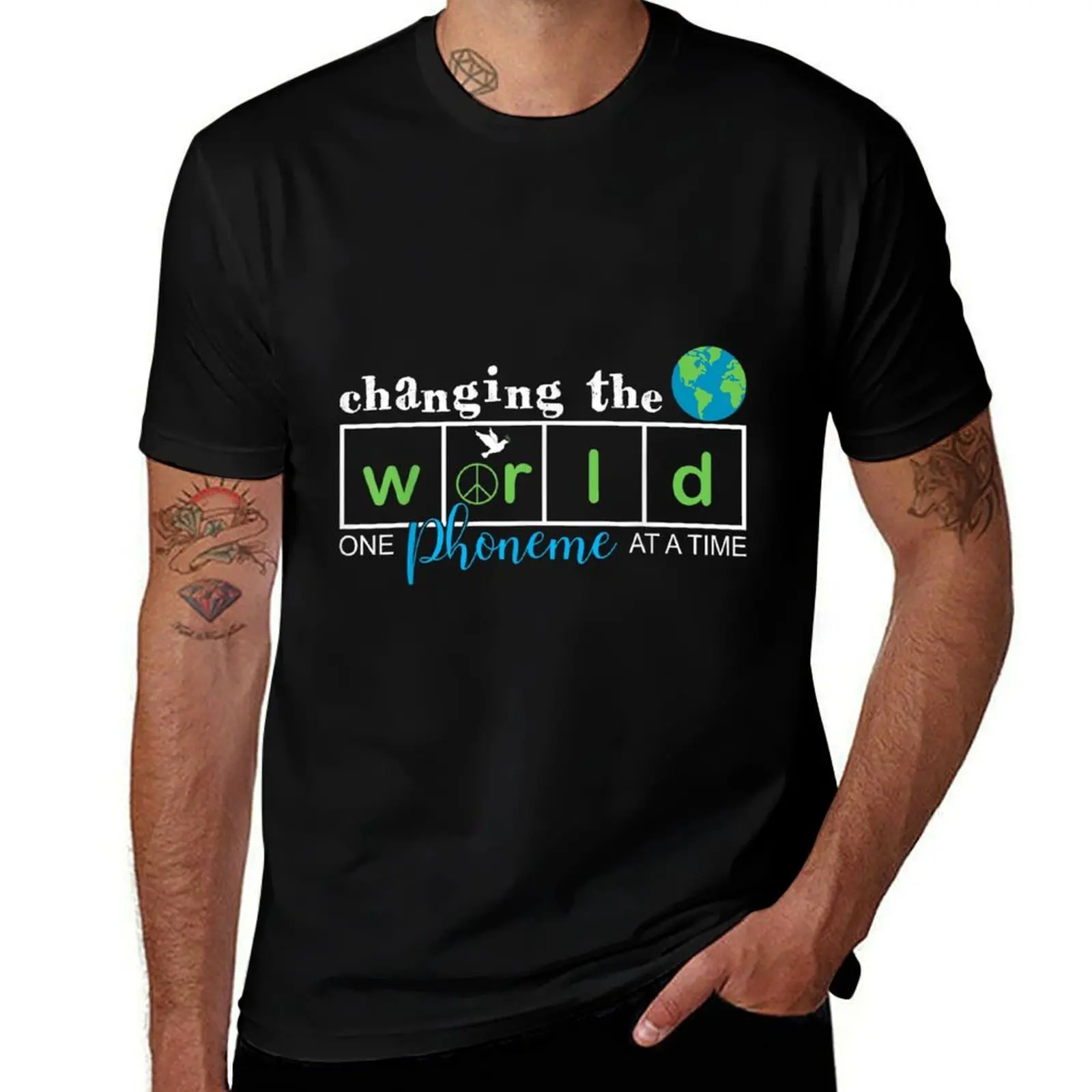 Changing The World One Phoneme At A Time Science Of Reading T-Shirt Plus Size Summer Casual T-Shirt