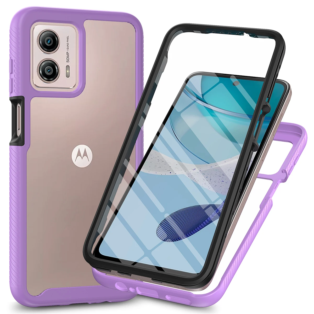 Full Coverage Funda for Motorola Moto G53 G23 G13 TPU/PC PET Case with Screen Film 360 Degree Protection Shell Cell Phone Cover